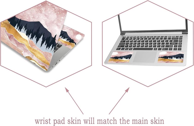 ARTSO 15.6 inch Laptop Notebook Skin Sticker Universal Soft Art Cover Decal Fits 12 13 13.3 14 15 15.4 15.6 inch Laptop Protector,Easy to Apply, Reusable, Pink Abstract Mountain - Image 5